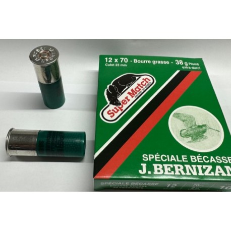 Cartuchos BERNIZAN BECADA VERDE 38 GRS.